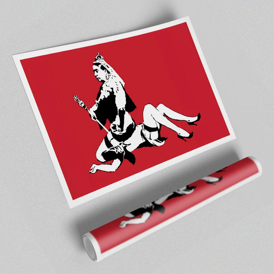 Queen Elizabeth Legs Red - Graphic Art Print on Paper