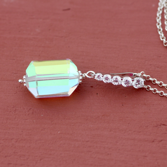 Rainbow Moonstone Pendant Sterling Silver 925 , June Birthstone
