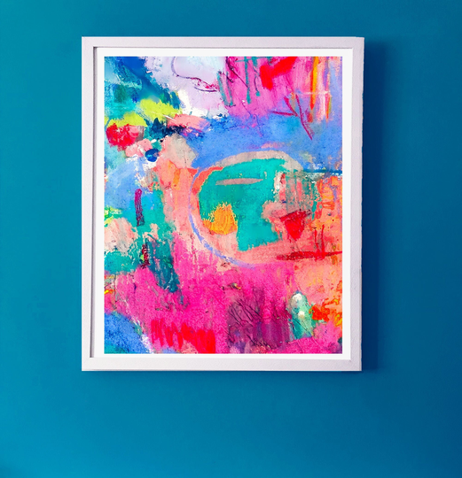 Circles - Abstract Giclee Art Print Mixed Media Wall Decor
