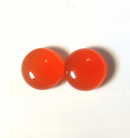 Carnelian Gemstone, Round Cabochon Pair, 6mm To 25mm Available in All Size, Orange Cabs For Bezel Setting, Ring Size Ston