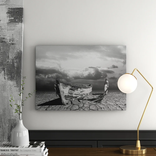 Boat on Dry Land Graphic Art Print on Canvas