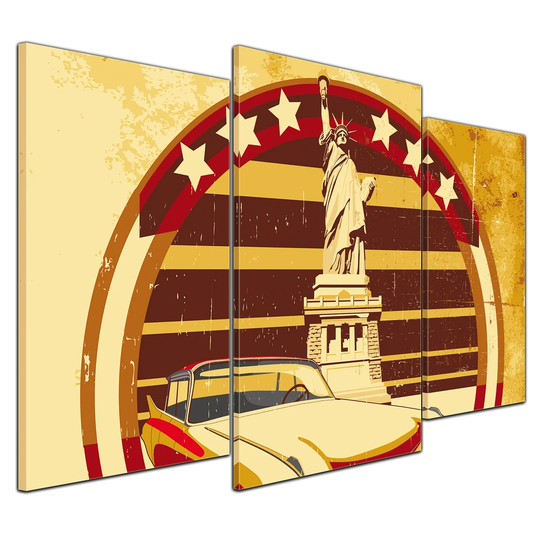 American Style I 3-Piece Graphic Art on Canvas Set