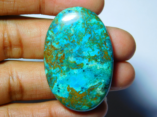 Green Chrysocolla Malachite Cabochon Loose Stone Top Grade Gemstone 100%natural 61Cts.(40x26mm