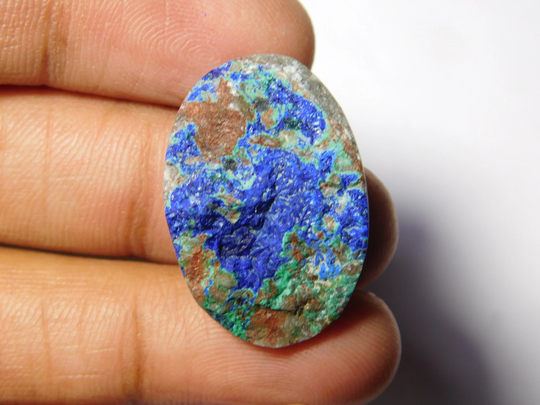 Rare Collection Of Very & Gorgeous Azurite Malachite Druzy High Quality Cabochon, Natural Loose Gemstone 27Cts.(26x17