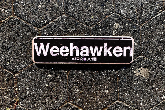 Weehawken Neighborhood Hand Crafted Horizontal Wood Sign - 4x15 In. Ny Gift