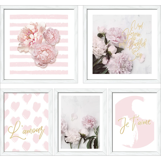 L'amour 5 Piece Graphic Art Print Poster Set