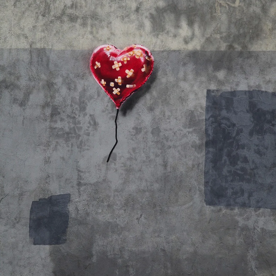 Broken Heart by Banksy - Wrapped Canvas Graphic Art Print
