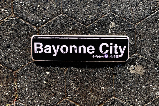 Bayonne City Neighborhood Hand Crafted Horizontal Wood Sign - 4x15 In. Ny Gift