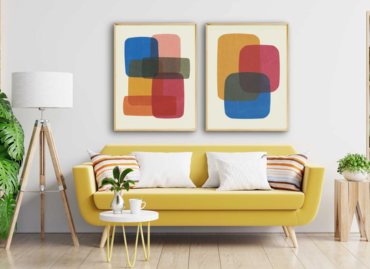 Set Of Abstract Prints Graphic Art Bold Colors Modern Colorful Posters Artwork Living Room Kids Decor Playroom