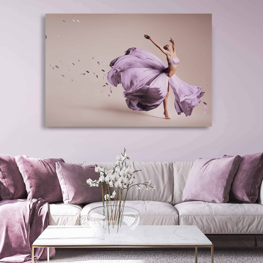 Flowing Purple Canvas Art Print, Giclée Hanging Wall Decor, Modern Prints, Above The Couch Artwork, Office Decoration