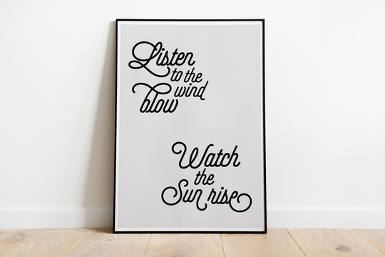 Listen To The Wind Blow Print, Lyrics Poster, Wall Art, Gallery Wall, Typography, Fleetwood Mac, Dreams, A3 A4 A5 A6, Music Gift, 1970S
