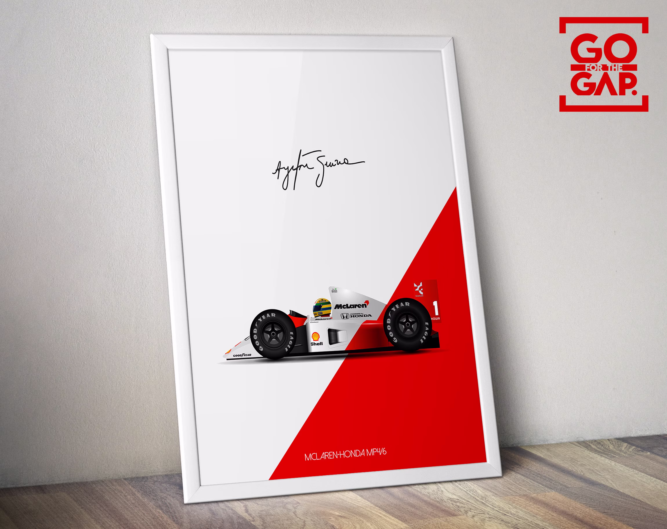 Ayrton Senna Mclaren Honda Mp4/6 Cute Chibi Cartoon Style F1 Print