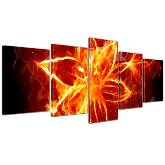 Fire Lilly 5 Piece Graphic Art on Canvas Set