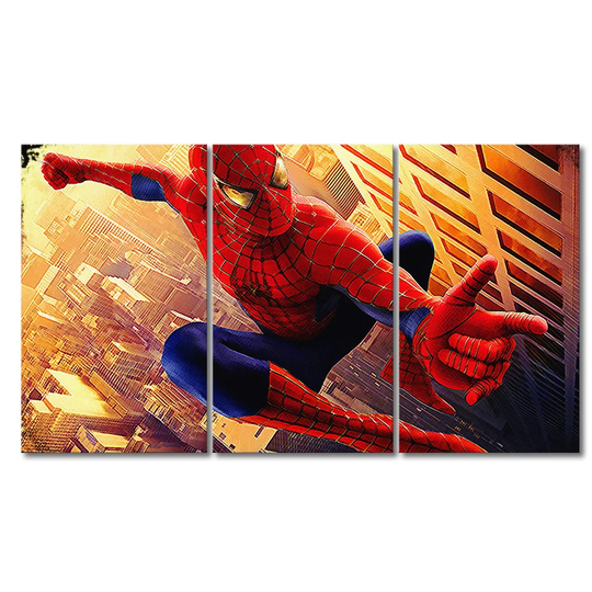Spiderman Moment 3 Piece Graphic Art on Canvas Set