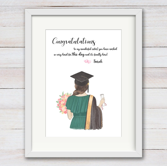 Personalised Graduation Print, Gift Ideas, For Congratulations To Friend Son Daughter From Mum Dad Grandpa