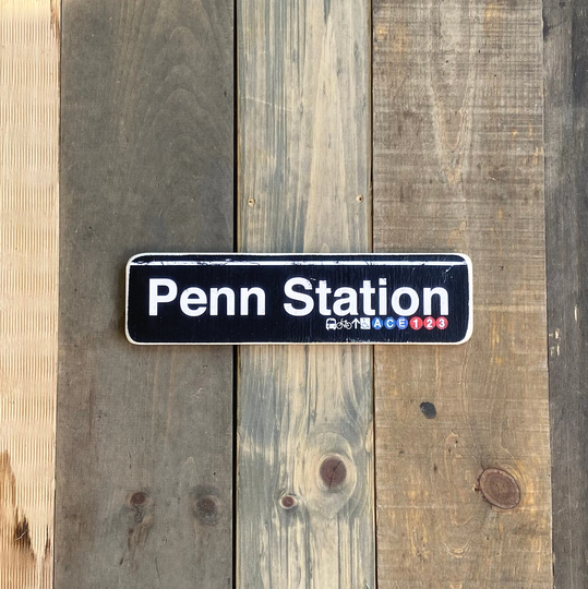 Penn Station, Manhattan New York City Neighborhood Hand Crafted Horizontal Wood Sign - Subway Sign, , Nyc Art, Sign. Ny Gift