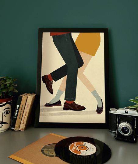 Northern Soul Dancing Couple Illustration Print A3 A2 A1