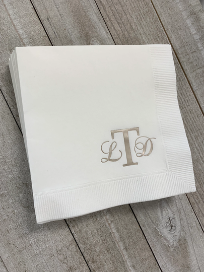 Personalized Napkins Beverage Luncheon Dinner Guest Towel Baby Shower Naming Custom Monogram Lots Of Colors Available