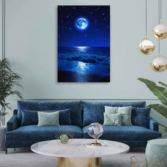Super Moon - Canvas Art Prints, Giclée Wall Decor, Modern Nature Prints Framed, , Living Room Decor
