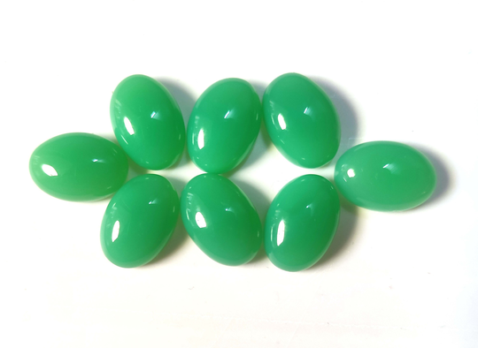 Chrysoprase Chalcedony, Oval Shape Gemstone, 5x3 Mm To 20x30 Calibrated Size Loose Flat Back Cabochon, Jewelry Setting Gemstone