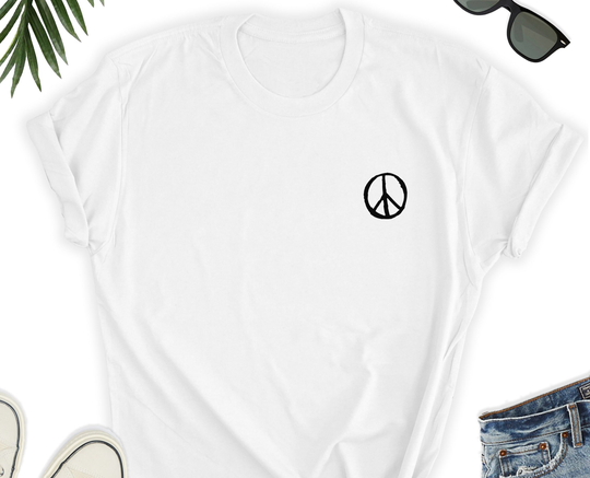 Peace Icon T-Shirt/Lover Gift Shirt Sign For Friend Summer Unisex Tee Festival