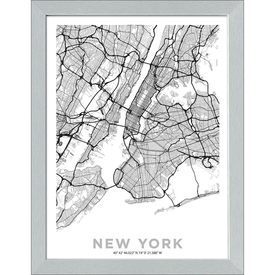 New York City Map I Framed Graphic Art Print Poster