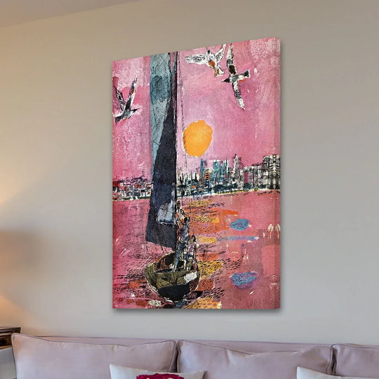 Sky with Birds - Wrapped Canvas Graphic Art Print