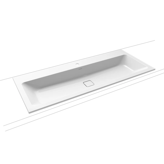 Black Metal Rectangular Inset Basin Bathroom Sink