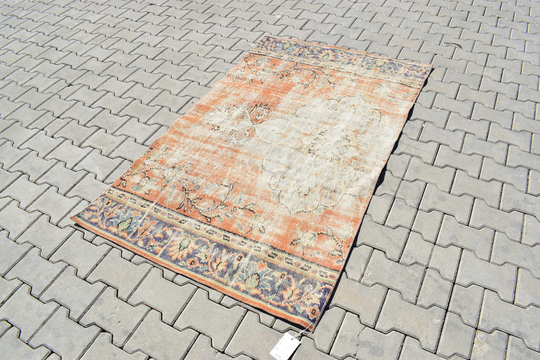3, 47×5, 80 Ft, 3x5 Rug, 3x5 Turkish Rug, 4x6 Small Vintage Oushak Rug, Home Decor, 4x6 Wool Rug, 3x6 Pale Kitchen Rug, Rug