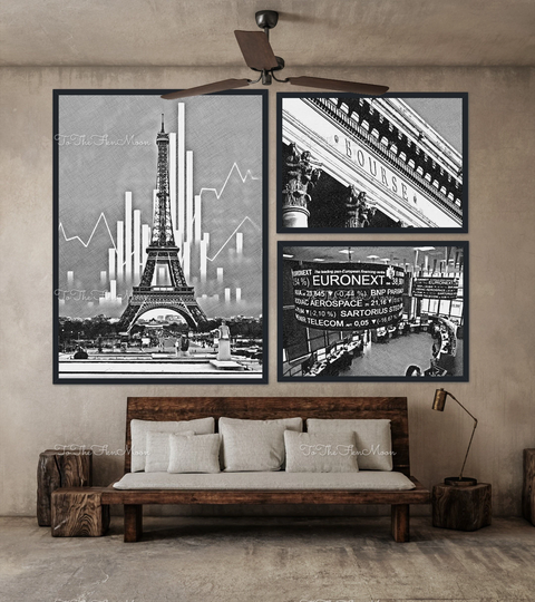 France Stock Market Business Trading Investment Money Finance Canvas Poster Art