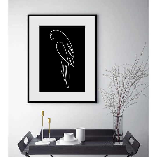 Parrot Graphic Art Print on Glass - Picture Frame Graphic Art Print on Paper