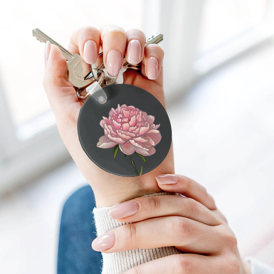 Personalised Floriography Keyring - Floral Bridesmaid Gift Forget-Me-Not
