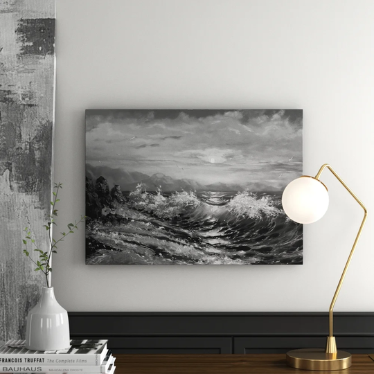 Storm - Sea - Sunset Graphic Art on Canvas