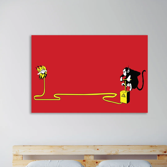 Banana Bomb by Banksy Banksy - Wrapped Canvas Graphic Art Print