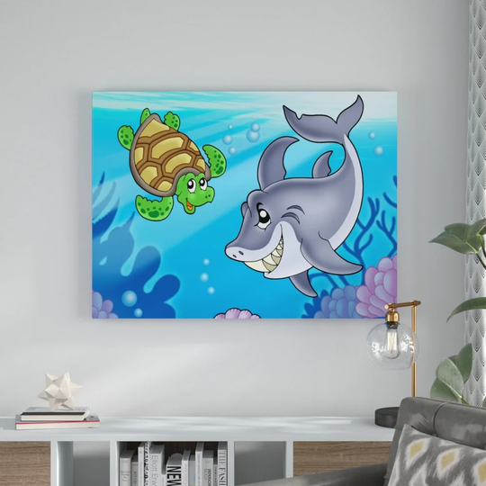 Underwater Animals Framed Children's Graphic Art