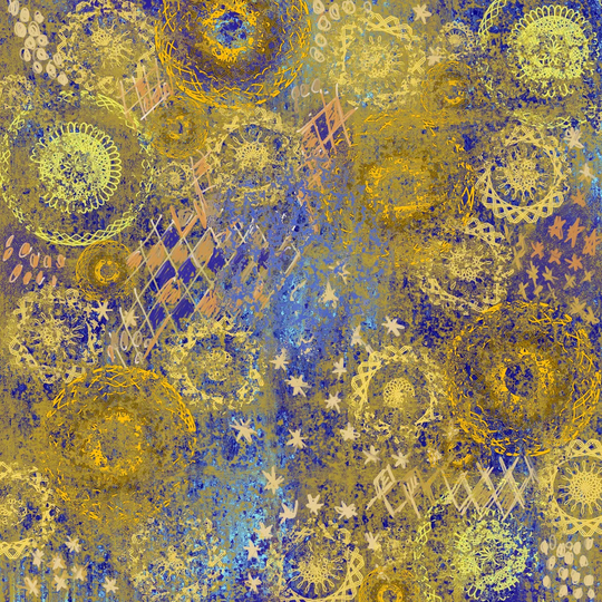 Golden-Star-Wallpaper by Rick Novak - Wrapped Canvas Graphic Art Print
