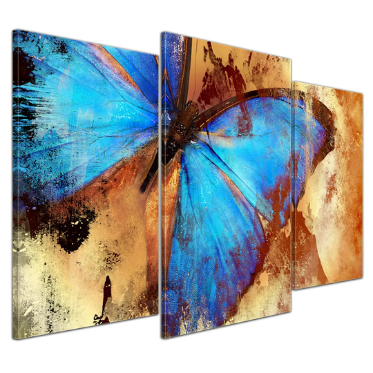 Butterfly 3 Piece Graphic Art on Canvas Set
