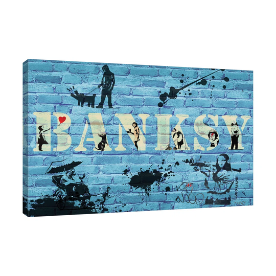 Banksy Street Mural by Banksy - Wrapped Canvas Graphic Art Print