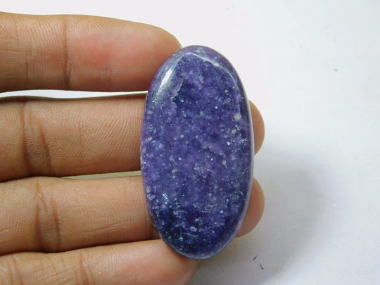 100% Natural Lepidolite Loose Cabochon, Top Quality Hand Polish Gemstone, Stone 79 Ct 47x25 # 1781