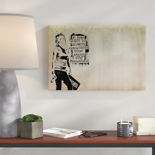 Greatness by Banksy - Wrapped Canvas Graphic Art Print