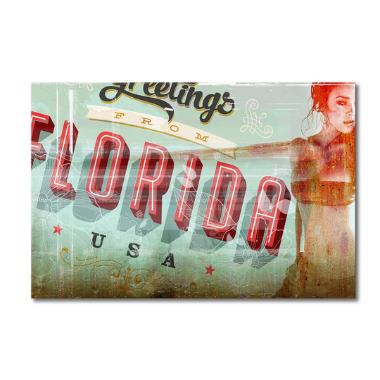 Florida Girl - Wrapped Canvas Graphic Art Print