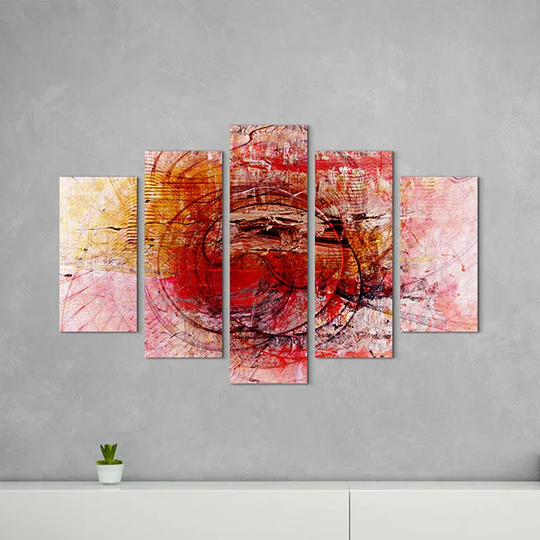 Enigma Sculpture 1351 Abstract 5 Piece Graphic Art Print Set on Canvas