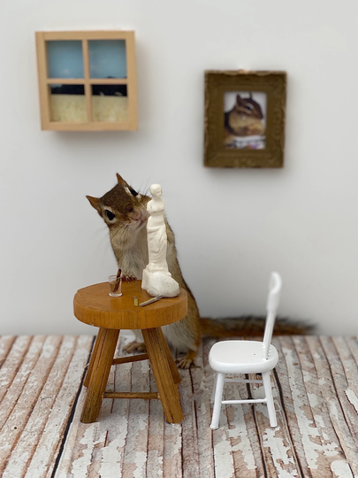 Chipmunk Sculptor Notecard