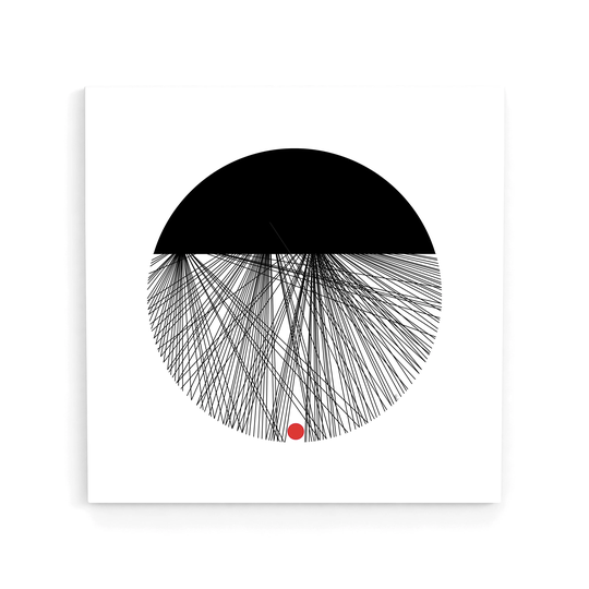 Modern Abstract Wall Art Print, Line Circle Black & White, Square Poster, Graphic Decor, Decorative Artwork