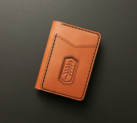 Personalized Men's Leather Slim Bifold Wallet Custom Tree Engraved