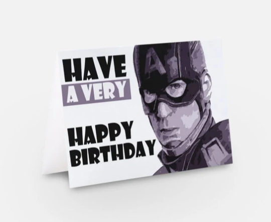 Captain America Inspired Birthday Card | Greetings Avengers Steve Rogers