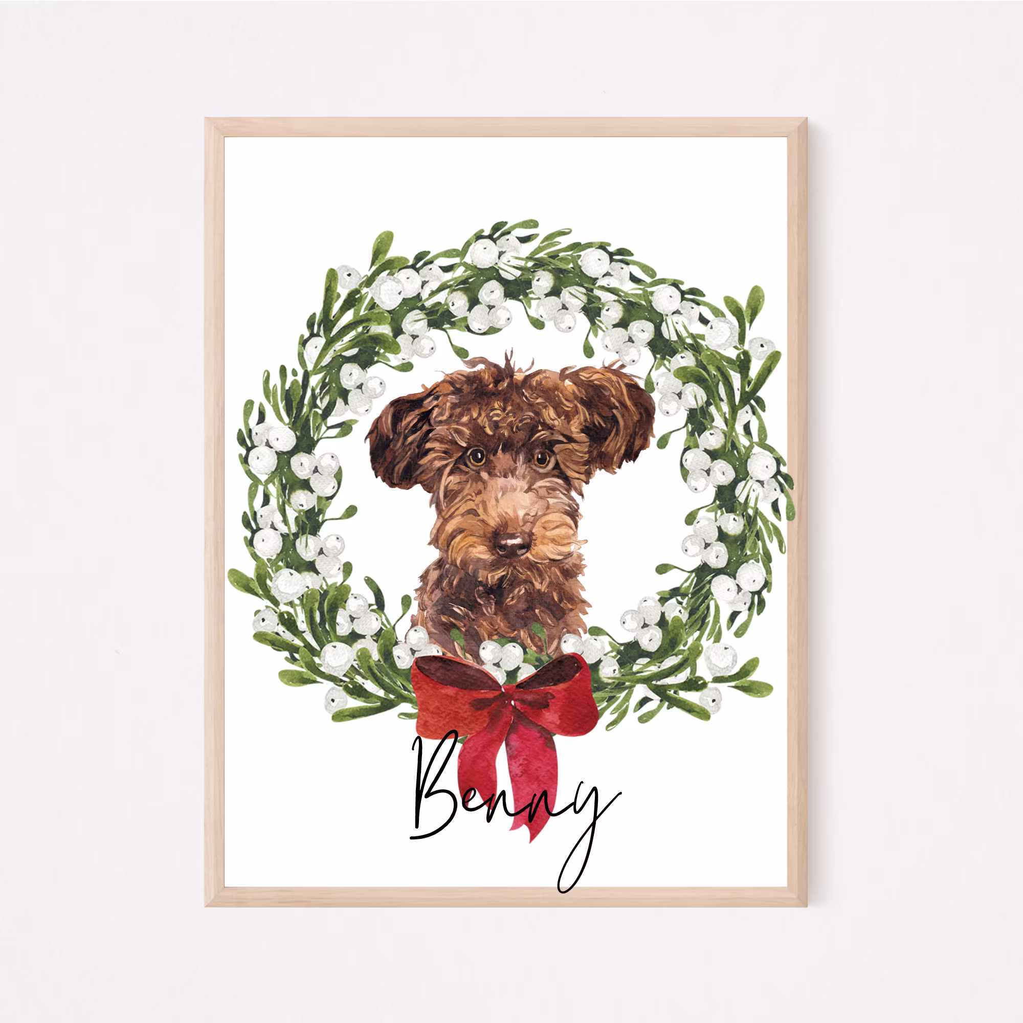 Christmas Gifts, Dogs First Christmas, Neighbor Gift, In-Laws Gift, Dog Portraits Custom Painting, Pet Painting