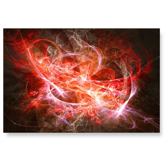 Graphic Art Print on Glass in Red