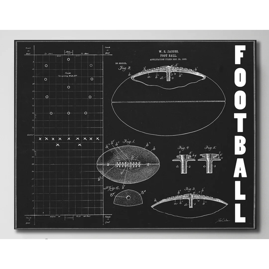 Football by Tina Carlson - Wrapped Canvas Graphic Art Print