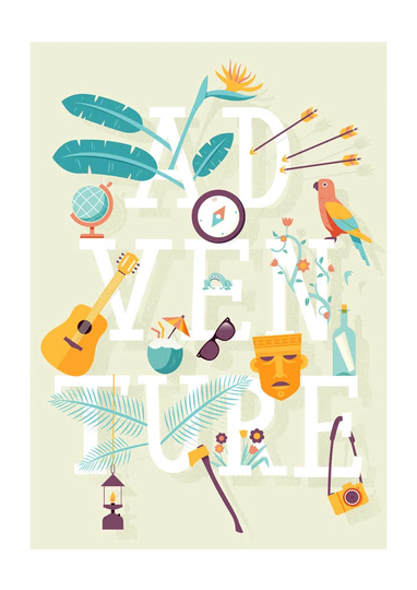 'Adventure Type' by Chris Wharton Graphic Art